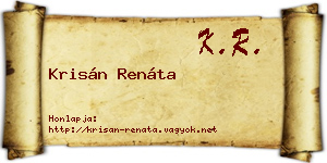 Krisán Renáta névjegykártya